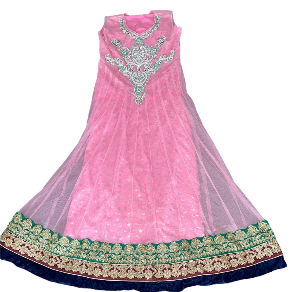 Pakistani Indian Mehndi Style Dress Party Medium  4 Piece Set